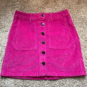 NWOT Wilde fable corduroy fuchsia mini skirt 6